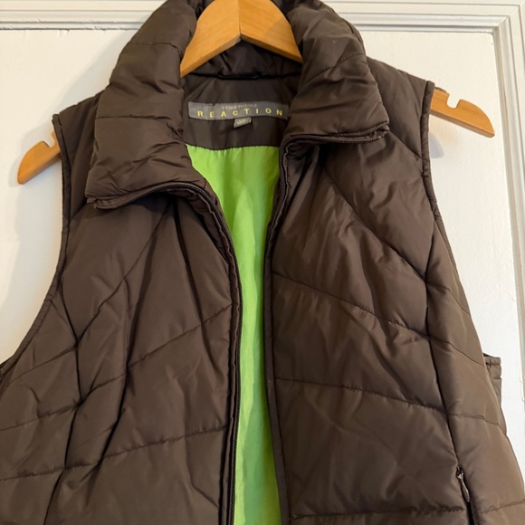 Kenneth Cole Reaction Down Quilted Vest Womens Size Medium Brown Pockets - Picture 6 of 9